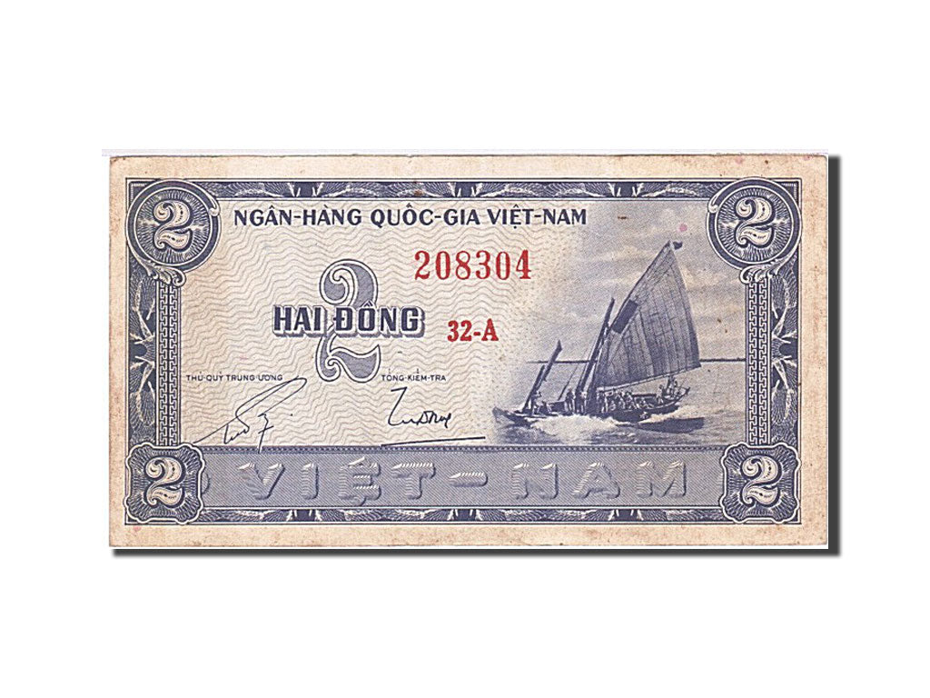 Geldschein, South Viet Nam, 2 D<ox>ng, 1955, Undated, KM:12a, VZ