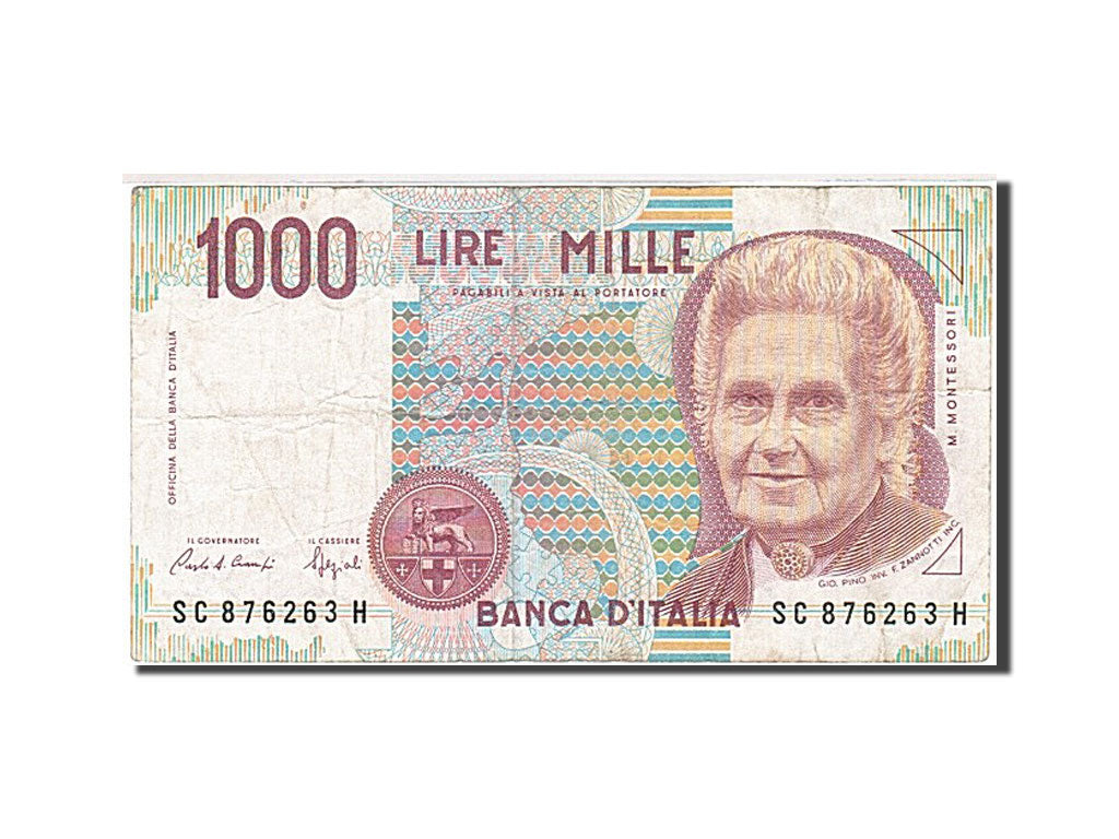 Biljet, Italië, 1000 Lire, 1990-1994, 1990, KM:114a, TB