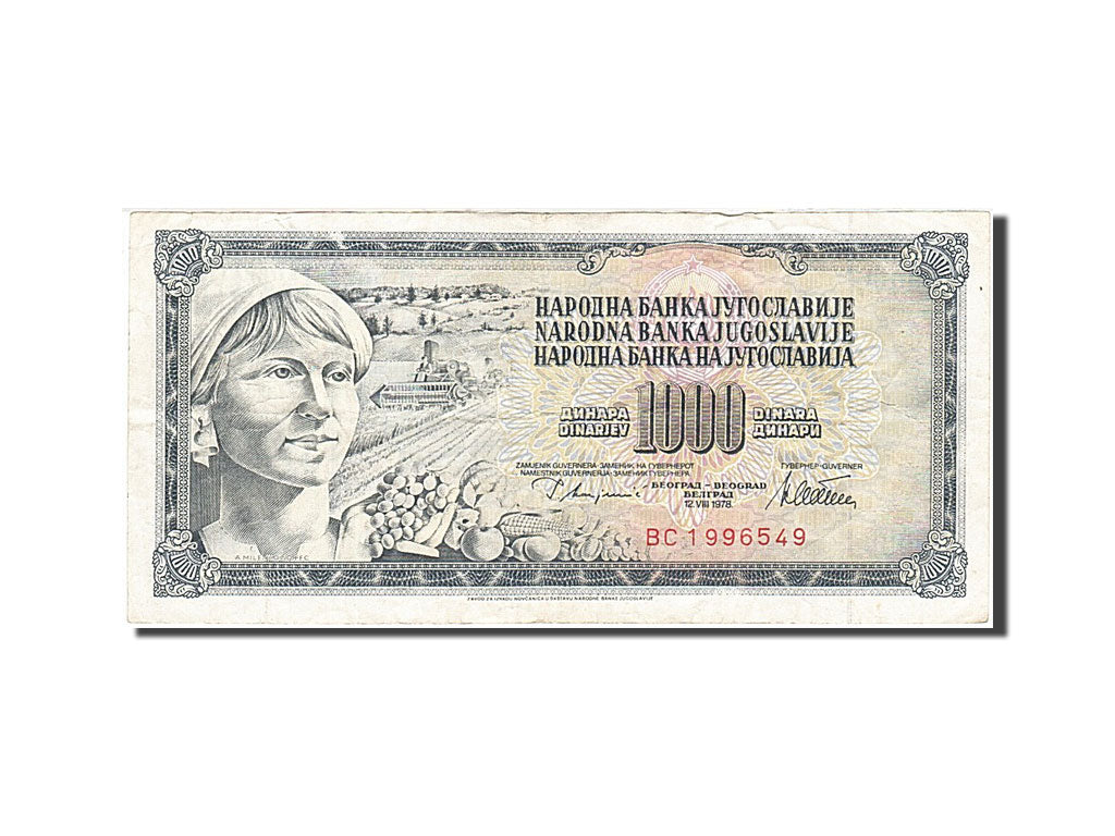 Banconote, Iugoslavia, 1000 Dinara, 1978, KM:92a, 1978-08-12, BB