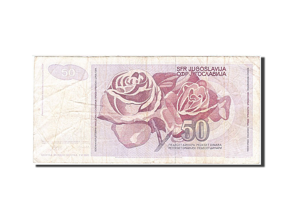 Banconote, Iugoslavia, 50 Dinara, 1990, KM:104, 1990-06-01, MB