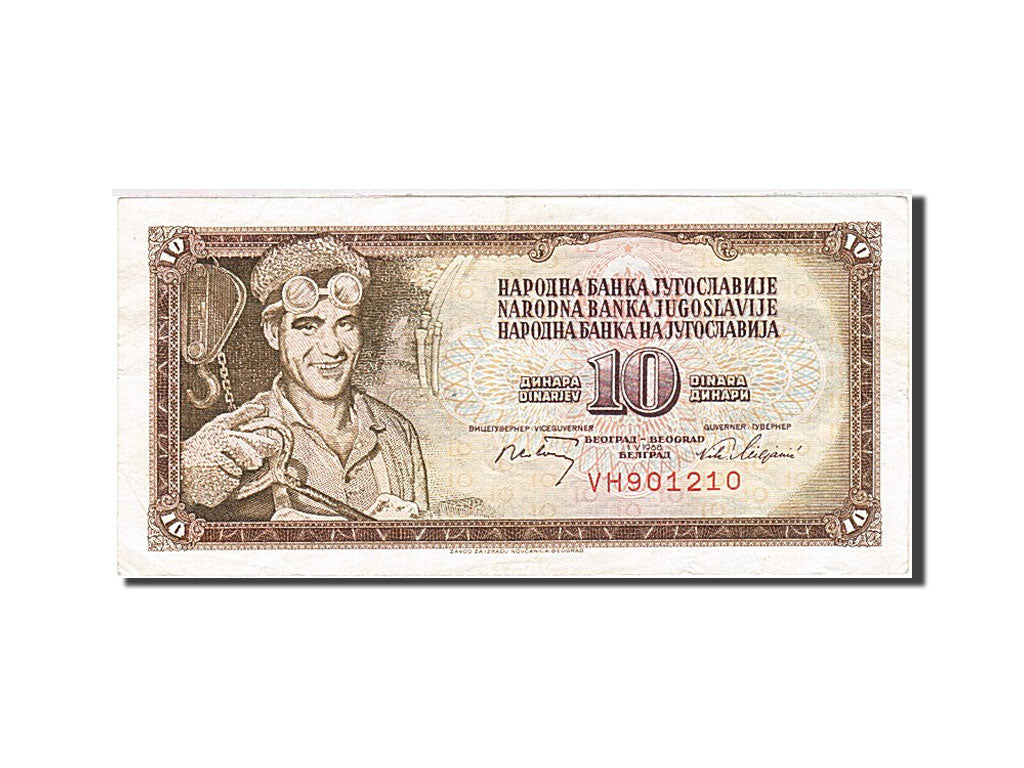 Banconote, Iugoslavia, 10 Dinara, 1968-1970, KM:82b, 1968-05-01, BB