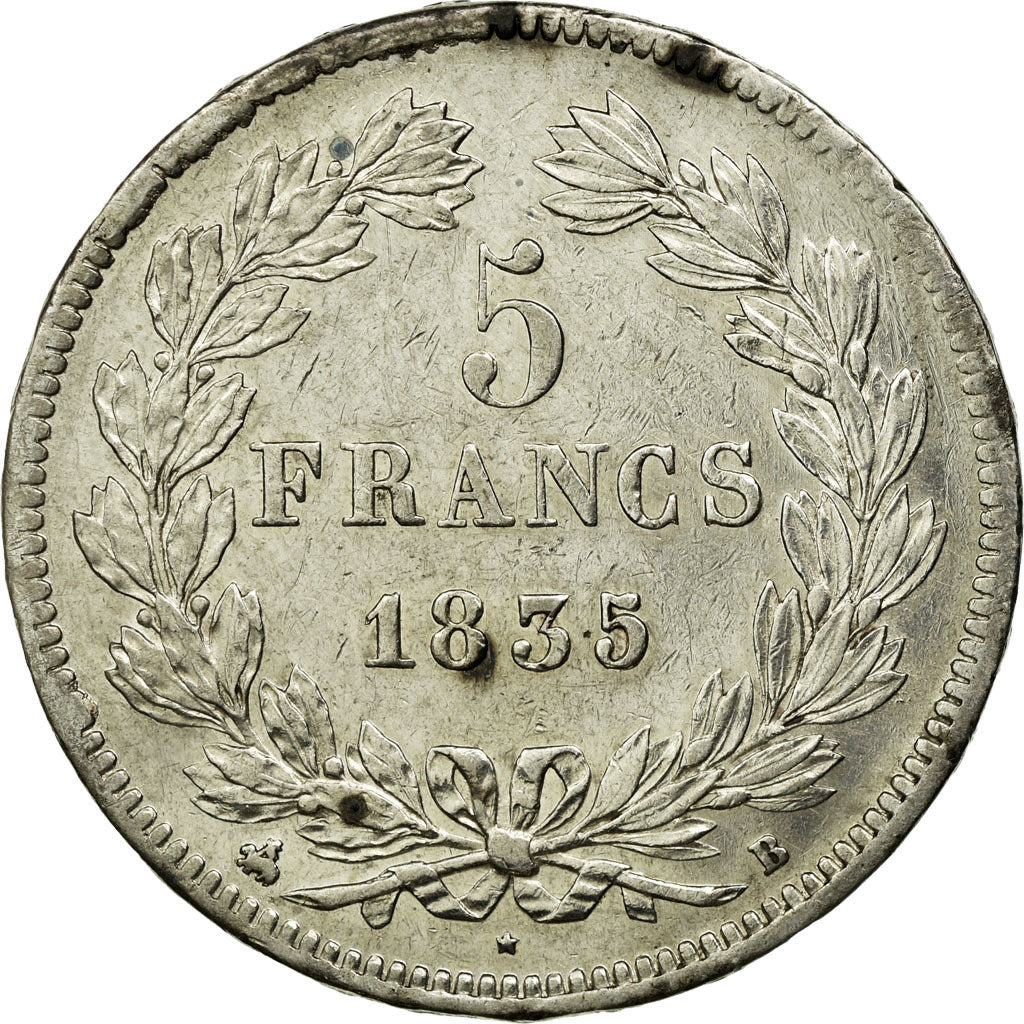Monnaie, France, Louis-Philippe, 5 Francs, 1835, Rouen, TTB, Argent, Gadoury:678