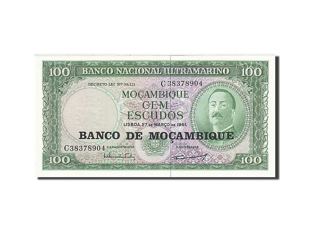 Banknote, Mozambique, 100 Escudos, 1976, 1961-03-27, KM:117a, UNC(65-70)