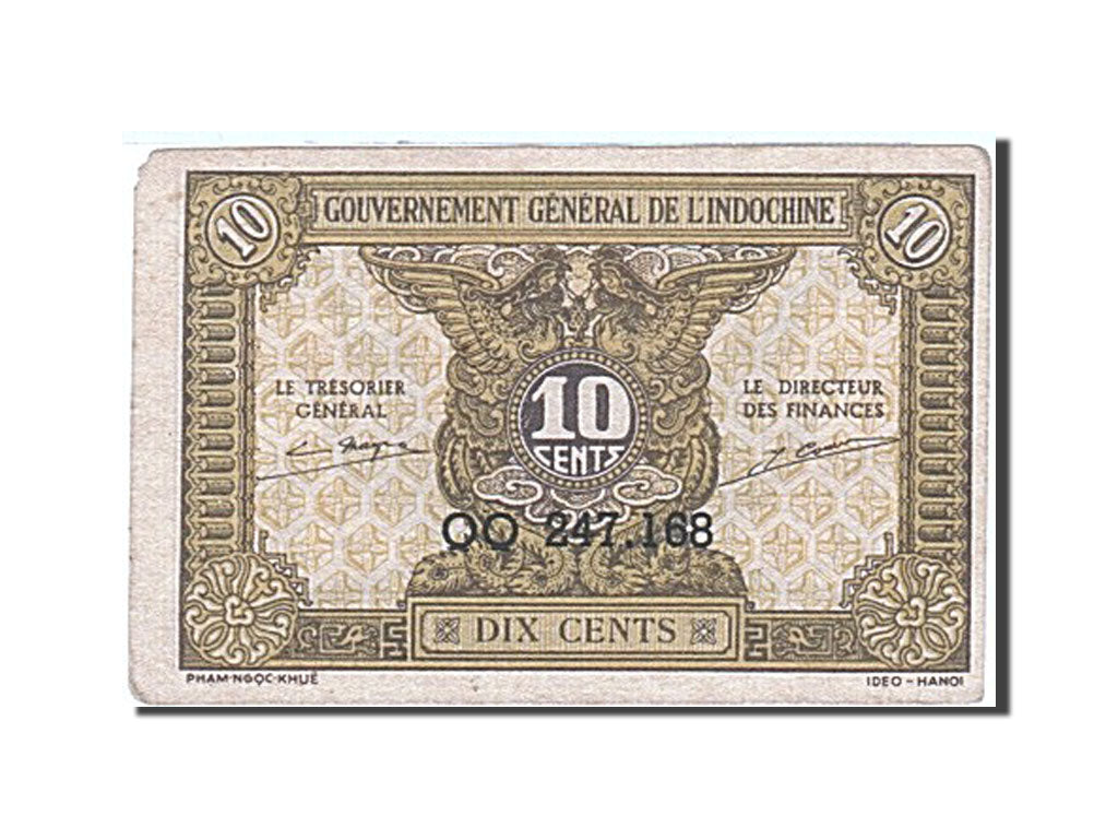 Banconote, INDOCINA FRANCESE, 10 Cents, 1942, KM:89a, Undated (1942), SPL-