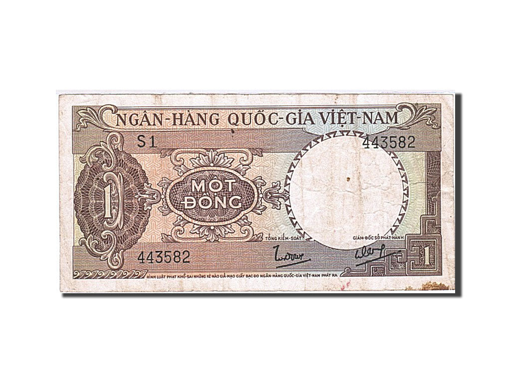 Banconote, Vietnam del Sud, 1 D<ox>ng, 1964-1966, KM:15a, Undated, MB