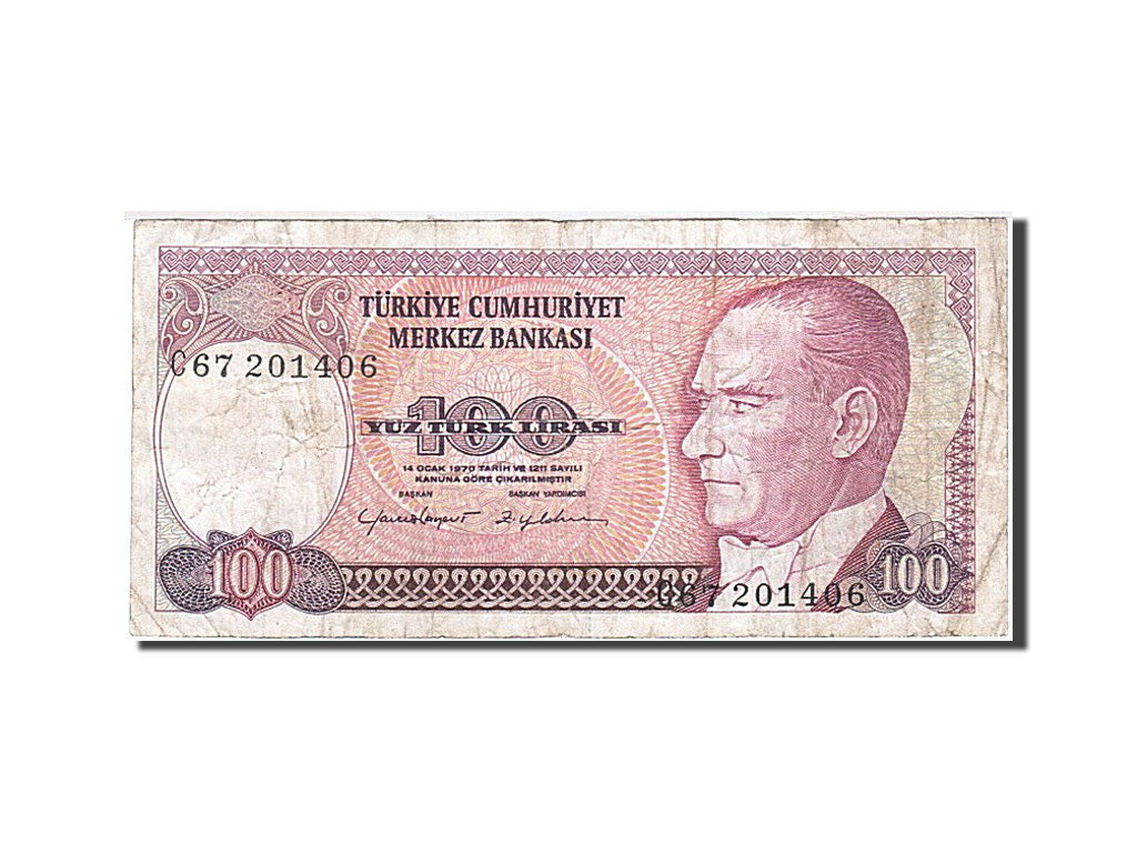 Banknote, Turkey, 100 Lira, 1984-1997, 1984, KM:194a, VF(20-25)