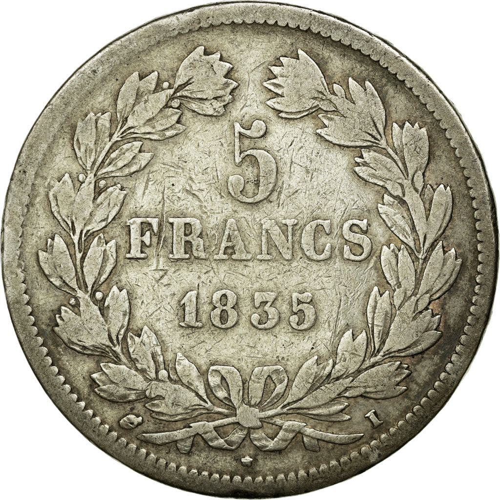 Coin, France, Louis-Philippe, 5 Francs, 1835, Limoges, VF(20-25), Silver