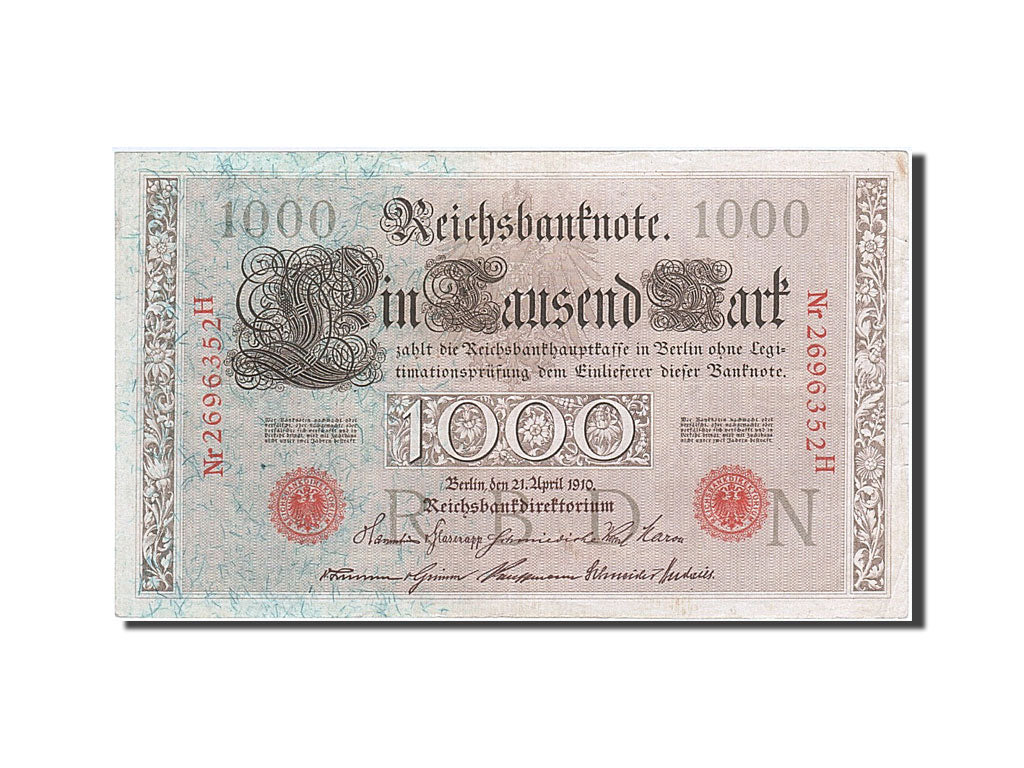 Banknote, Germany, 1000 Mark, 1910, 1910-04-21, KM:44b, AU(55-58)