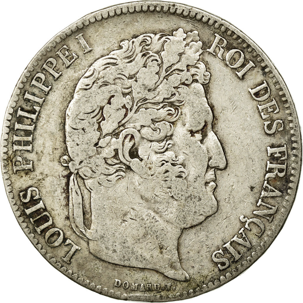 Coin, France, Louis-Philippe, 5 Francs, 1839, Bordeaux, VF(30-35), Silver