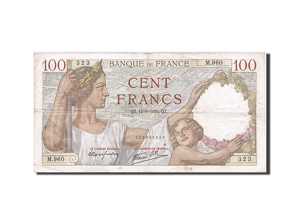 Banknote, France, 100 Francs, 1939, 1939-09-14, VF(30-35), Fayette:26.6, KM:94