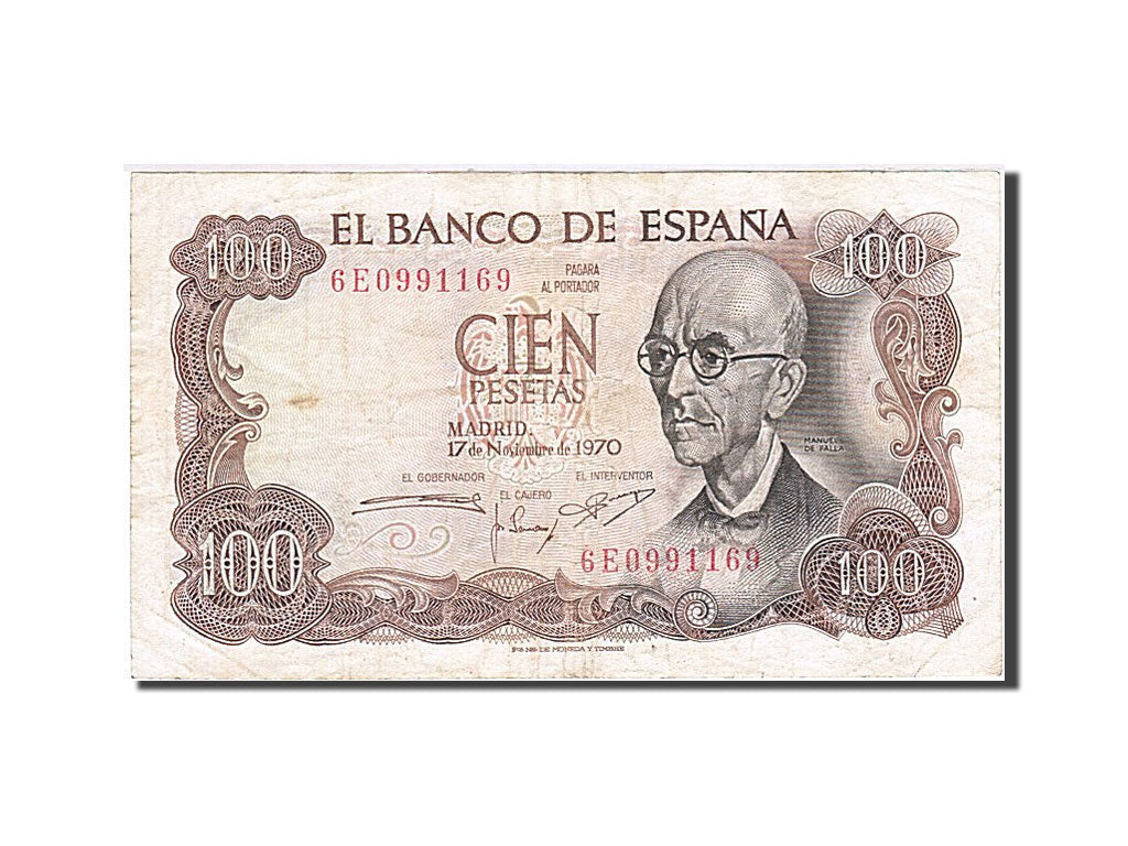 Banknote, Spain, 100 Pesetas, 1970-1971, 1970-11-17, KM:152a, VF(30-35)