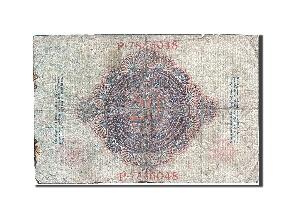 Banknote, Germany, 20 Mark, 1914, 1914-02-19, KM:46b, VG(8-10)
