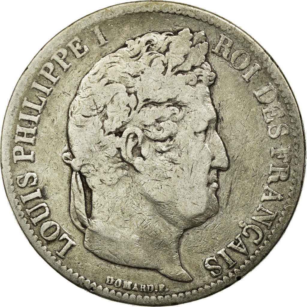 Coin, France, Louis-Philippe, 5 Francs, 1831, Lyon, VG(8-10), Silver