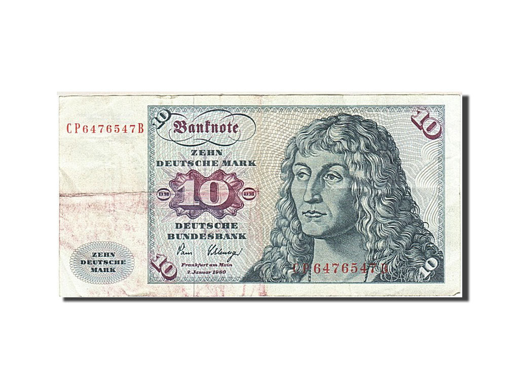 Banknote, GERMANY - FEDERAL REPUBLIC, 10 Deutsche Mark, 1970-1980, 1980-01-02