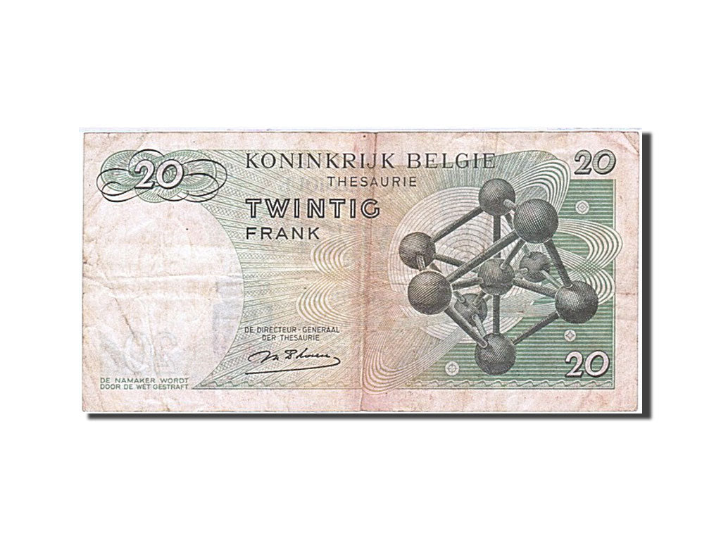 Billet, Belgique, 20 Francs, 1964-1966, 1964-06-15, KM:138, TB+