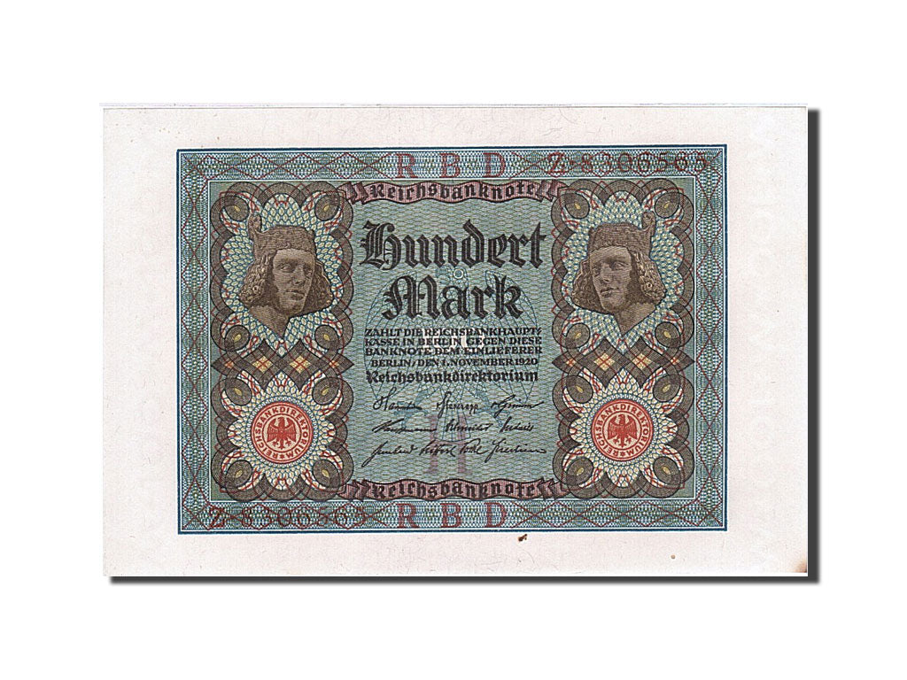 Biljet, Duitsland, 100 Mark, 1920, 1920-11-01, KM:69a, SPL