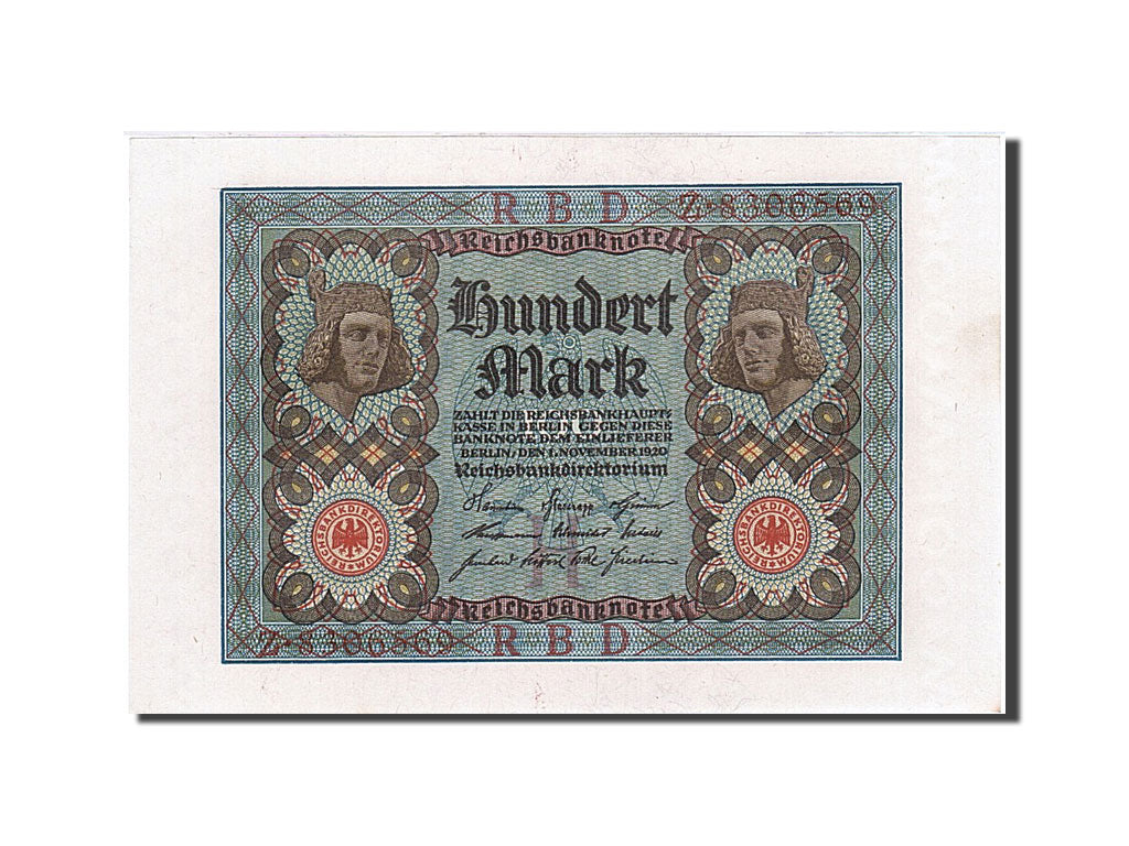 Geldschein, Deutschland, 100 Mark, 1920, 1920-11-01, KM:69a, UNZ-