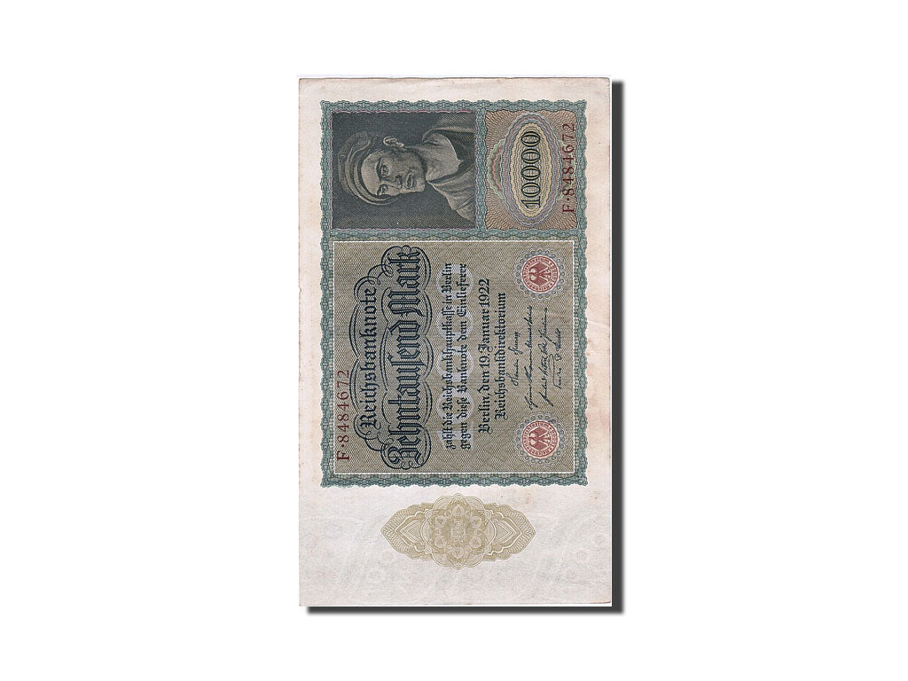 Biljet, Duitsland, 10,000 Mark, 1922, 1922-01-19, KM:71, TTB+