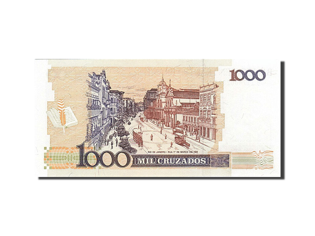 Biljet, Brazilië, 1 Cruzado Novo on 1000 Cruzados, 1989, 1989, KM:216b, NIEUW
