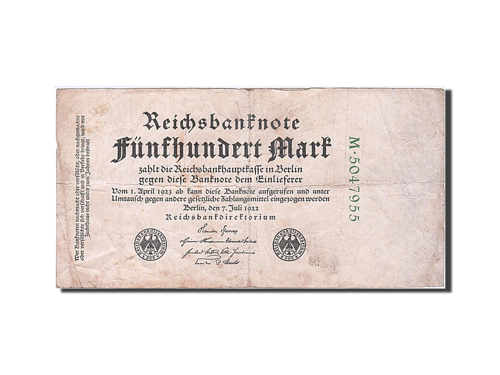 Biljet, Duitsland, 500 Mark, 1922, 1922-07-07, KM:74b, TB