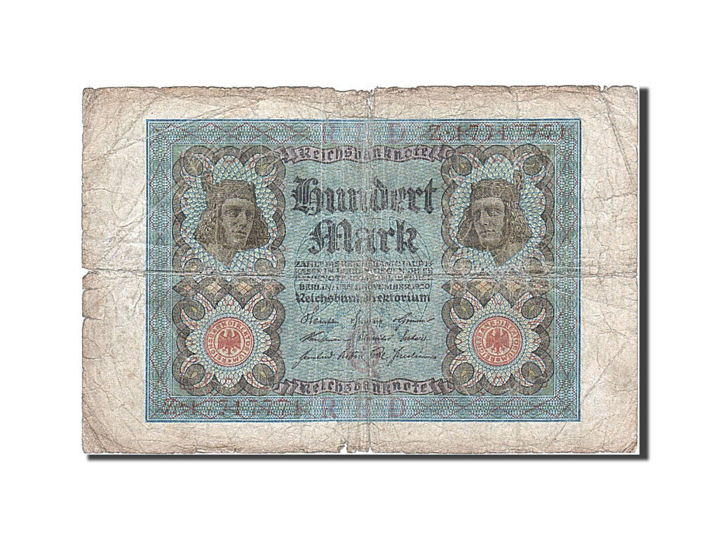 Biljet, Duitsland, 100 Mark, 1920, 1920-11-01, KM:69b, B