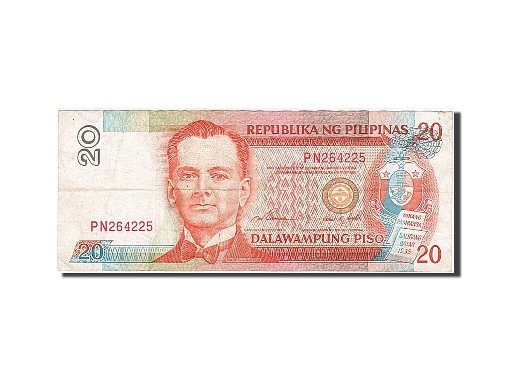 Banknote, Philippines, 20 Piso, 1998-1999, Undated (1997), KM:182a, VF(20-25)