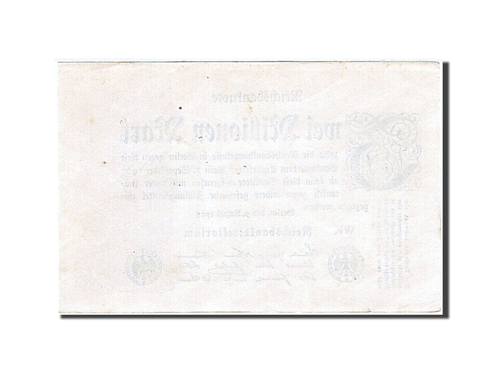 Biljet, Duitsland, 2 Millionen Mark, 1923, 1923-08-09, KM:103, SUP