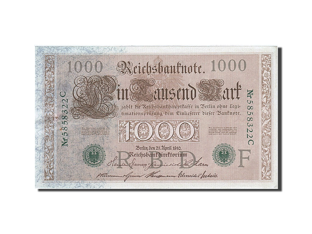 Banconote, Germania, 1000 Mark, 1910, KM:45b, 1910-04-21, SPL