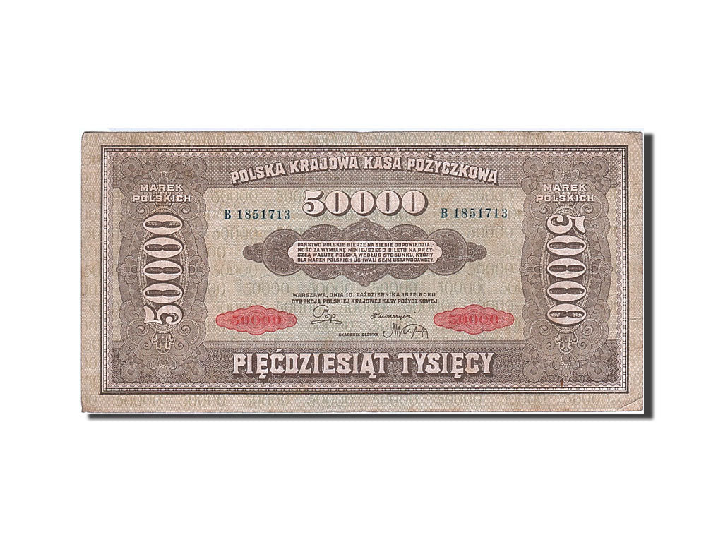 Banknote, Poland, 50,000 Marek, 1922-1923, 1922-10-10, KM:33, EF(40-45)