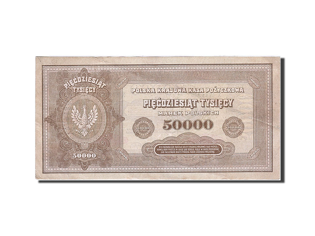 Biljet, Polen, 50,000 Marek, 1922-1923, 1922-10-10, KM:33, TTB+