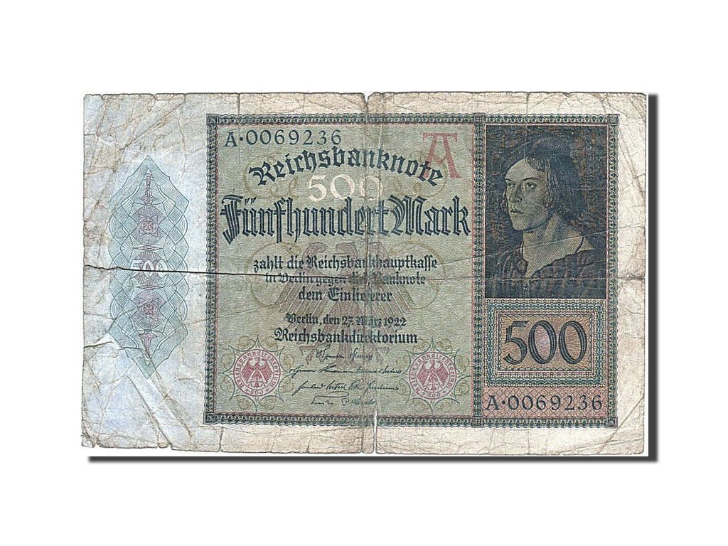 Biljet, Duitsland, 500 Mark, 1922, 1922-03-27, KM:73, B