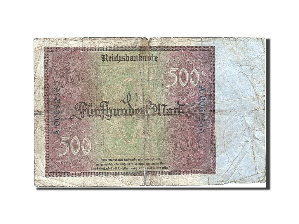 Biljet, Duitsland, 500 Mark, 1922, 1922-03-27, KM:73, B