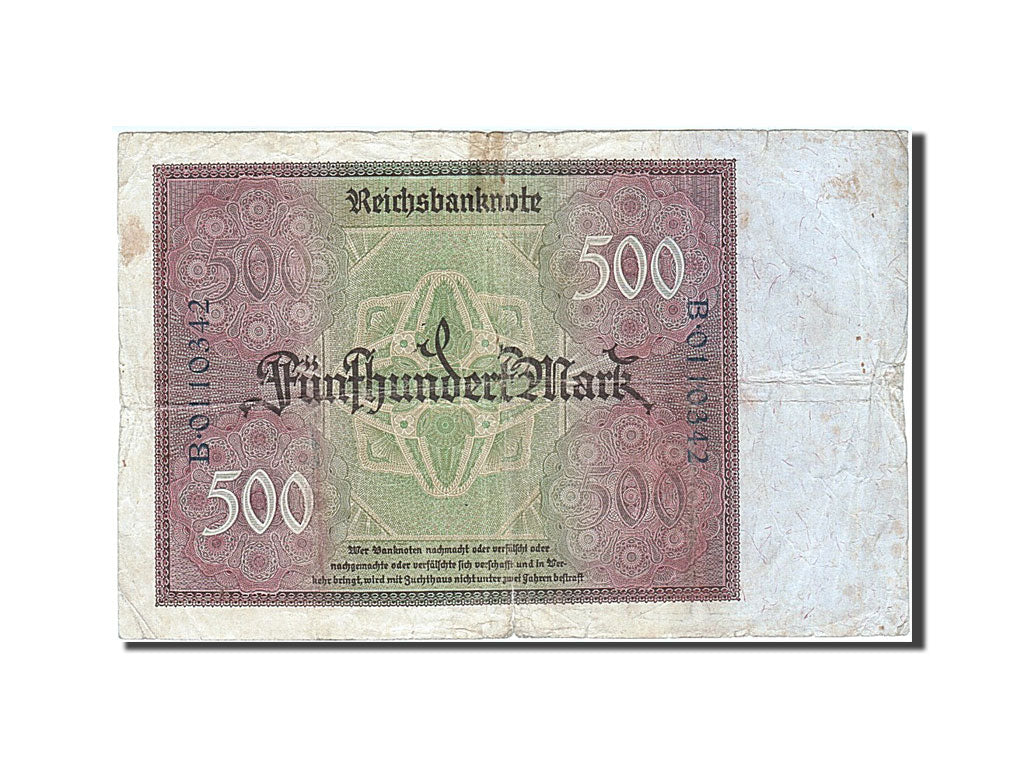 Biljet, Duitsland, 500 Mark, 1922, 1922-03-27, KM:73, TB