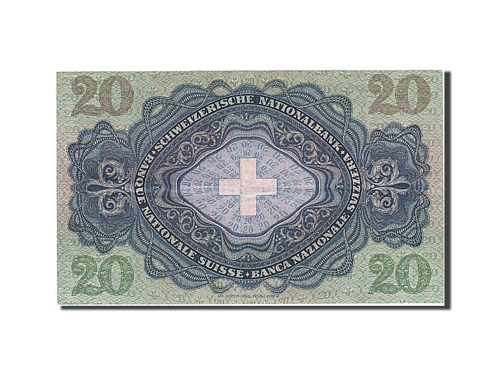 Billete, 20 Franken, 1949, Suiza, KM:39q, 1949-01-20, MBC+