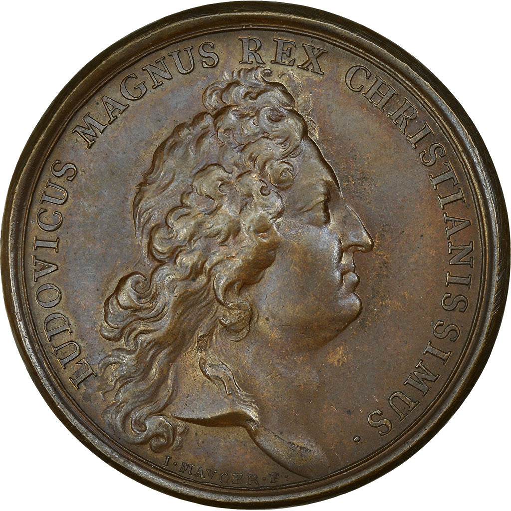 France, Medal, Louis XIV, 300 Churches, 1686, Copper, Mauger, AU(55-58), Divo213