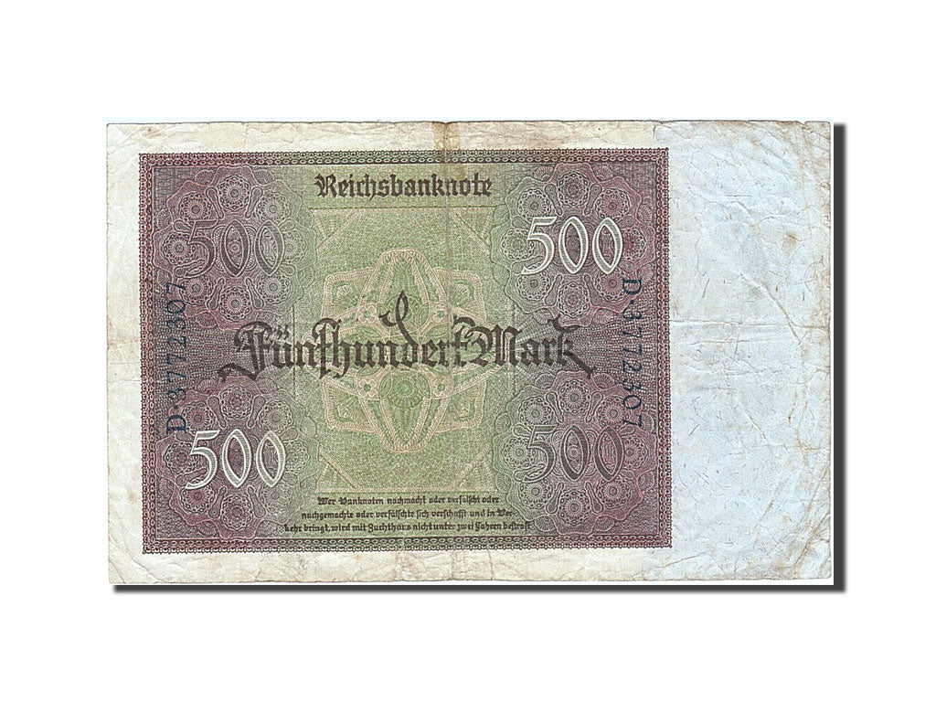 Banknote, Germany, 500 Mark, 1922, 1922-03-27, KM:73, VF(30-35)