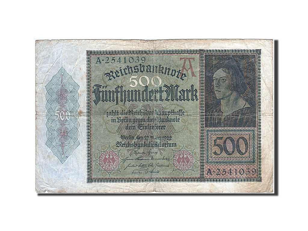 Biljet, Duitsland, 500 Mark, 1922, 1922-03-27, KM:73, TB+