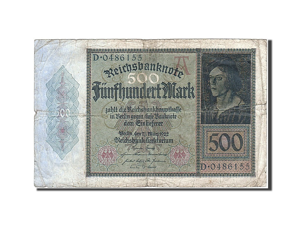 Biljet, Duitsland, 500 Mark, 1922, 1922-03-27, KM:73, TB
