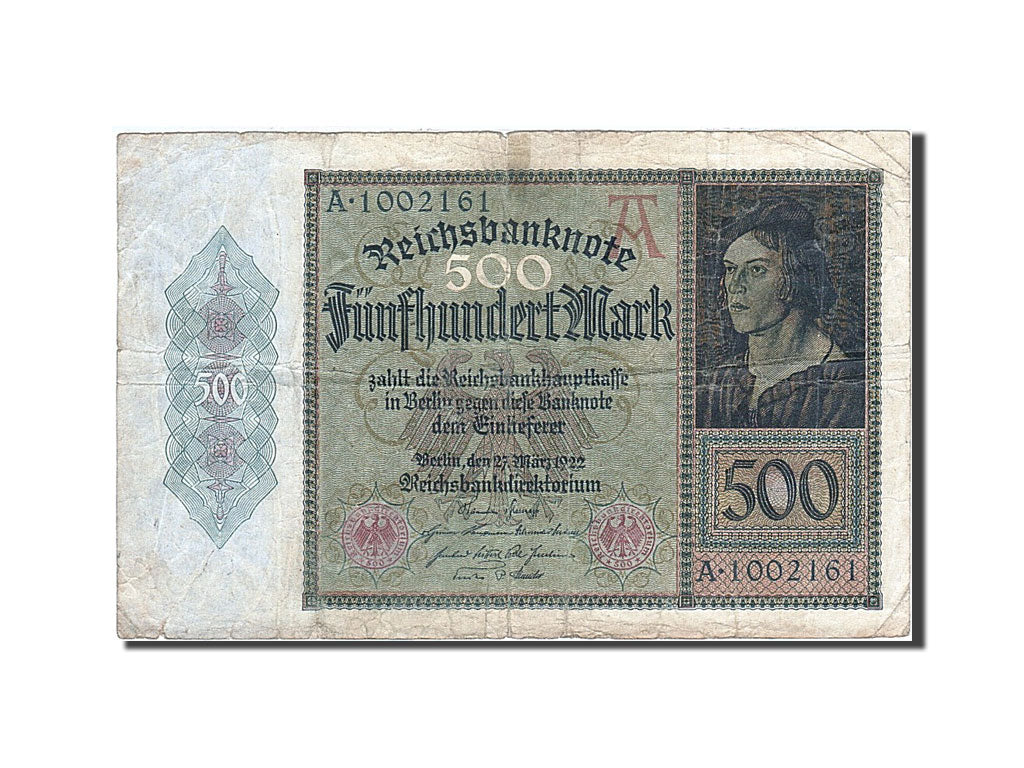 Biljet, Duitsland, 500 Mark, 1922, 1922-03-27, KM:73, TB