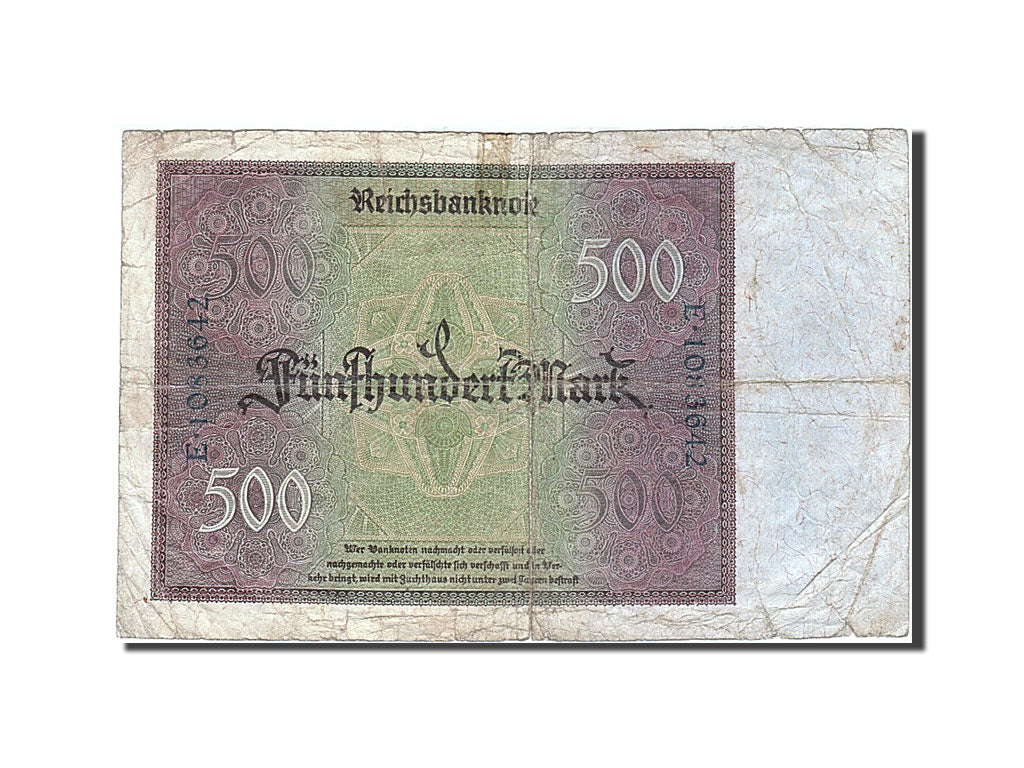 Banknote, Germany, 500 Mark, 1922, 1922-03-27, KM:73, F(12-15)
