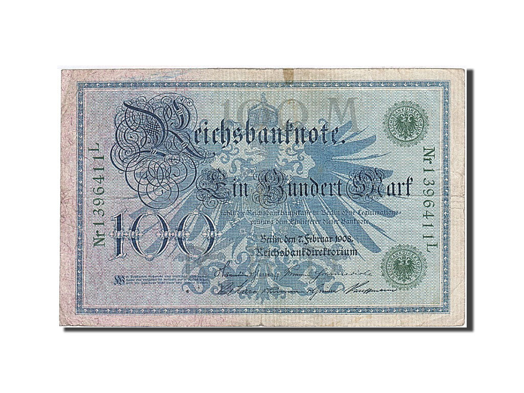 Geldschein, Deutschland, 100 Mark, 1908, 1908-02-07, KM:34, S