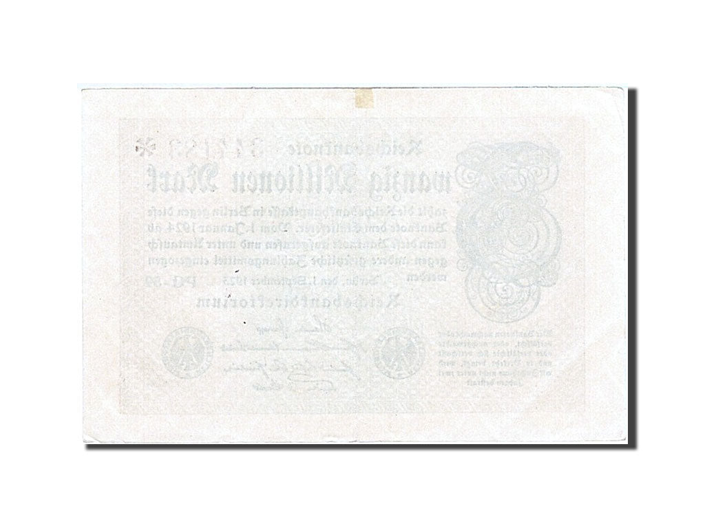 Banknote, Germany, 20 Millionen Mark, 1923, 1923-09-01, KM:108e, AU(55-58)