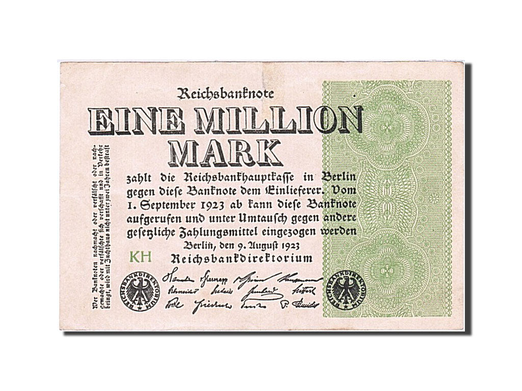 Banknote, Germany, 1 Million Mark, 1923, 1923-08-09, KM:102d, UNC(63)
