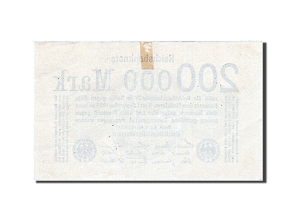 Banknote, Germany, 200,000 Mark, 1923, 1923-08-09, KM:100, AU(55-58)