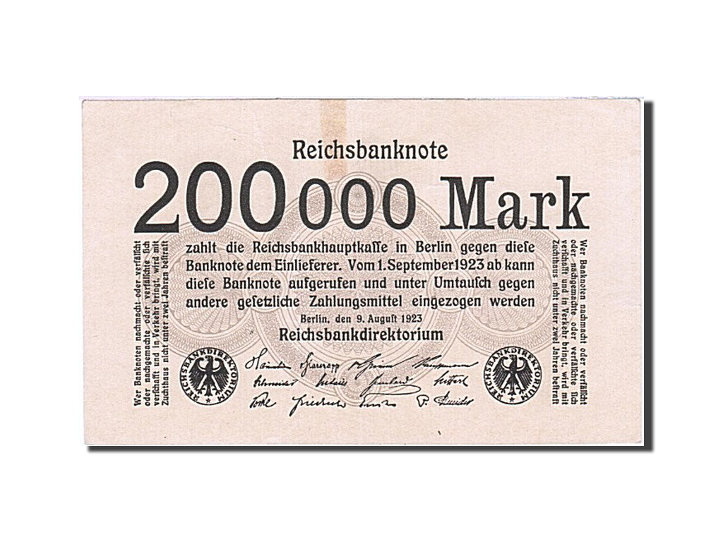 Banknote, Germany, 200,000 Mark, 1923, 1923-08-09, KM:100, UNC(60-62)