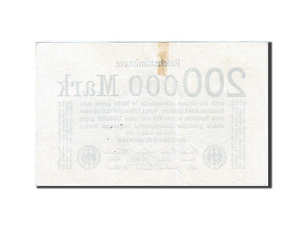 Banknote, Germany, 200,000 Mark, 1923, 1923-08-09, KM:100, UNC(60-62)