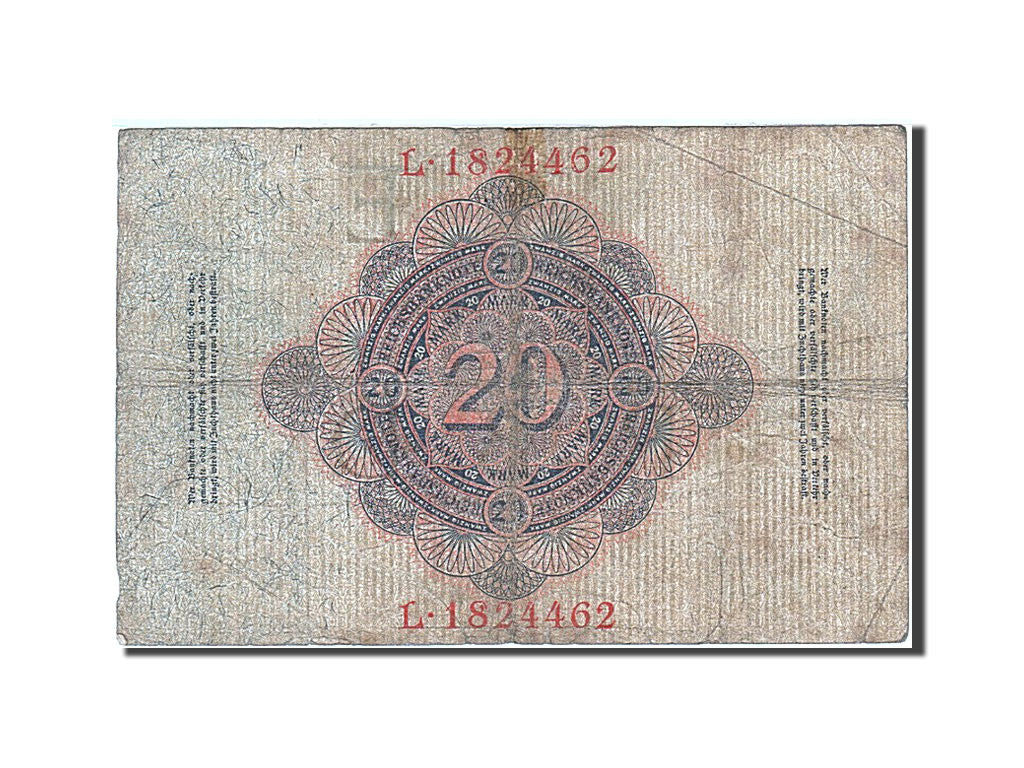 Banknote, Germany, 20 Mark, 1914, 1914-02-19, KM:46b, VF(20-25)