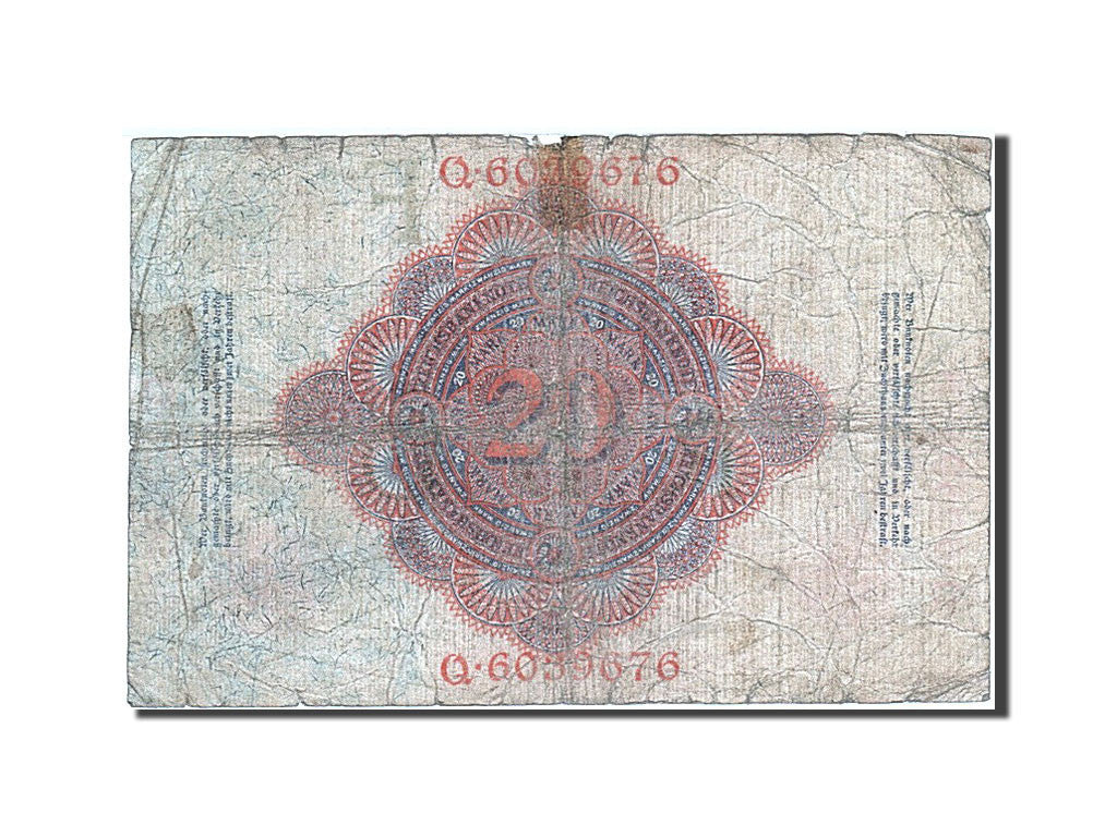 Banknote, Germany, 20 Mark, 1914, 1914-02-19, KM:46b, VG(8-10)