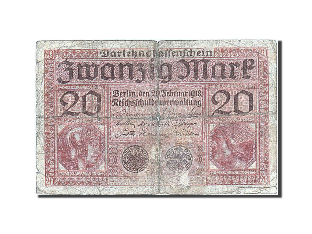 Banconote, Germania, 20 Mark, 1917-1918, KM:57, 1918-02-20, B