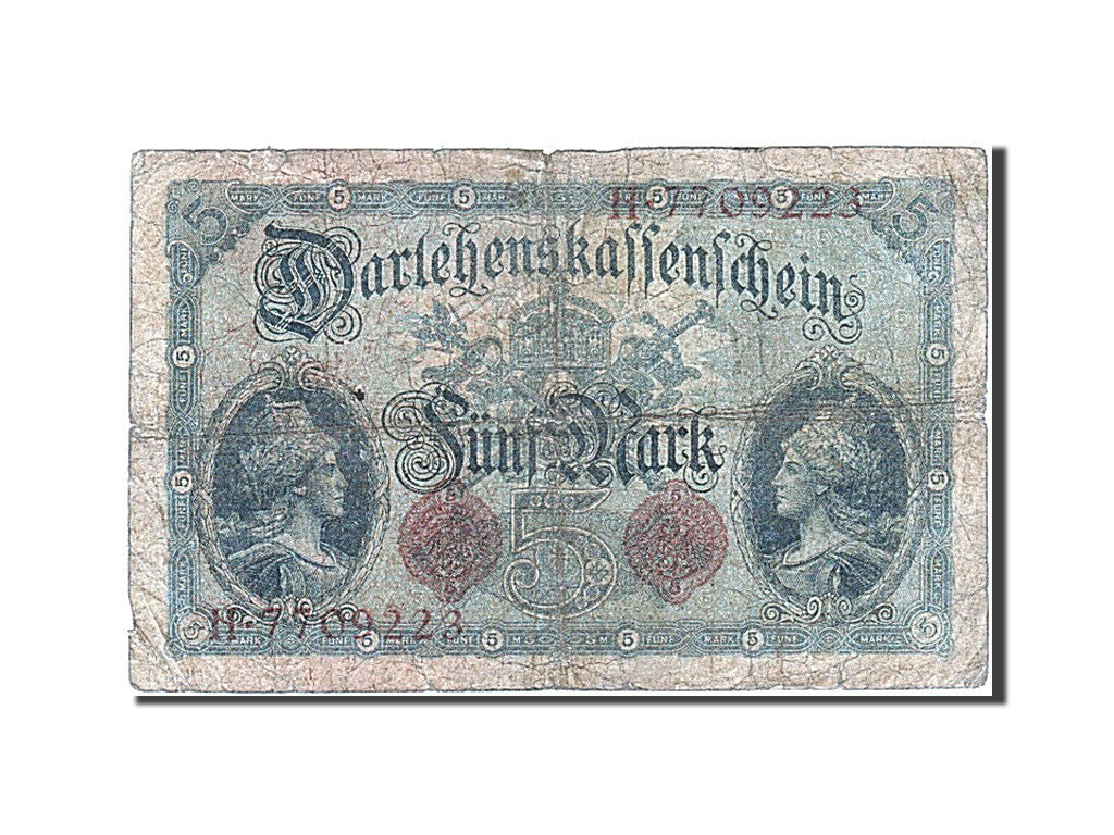 Geldschein, Deutschland, 5 Mark, 1914, 1914-08-05, KM:47b, SGE